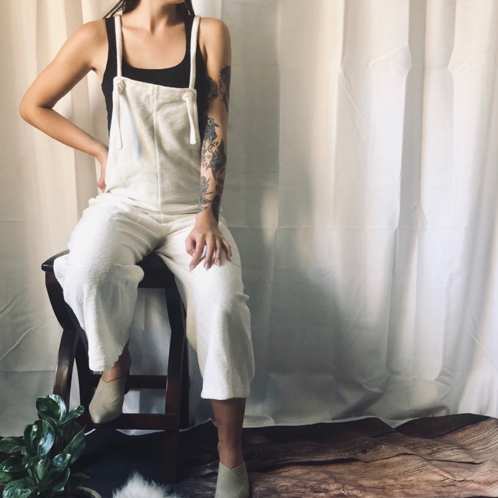 Madewell Texture & Thread Tie-Strap Overalls